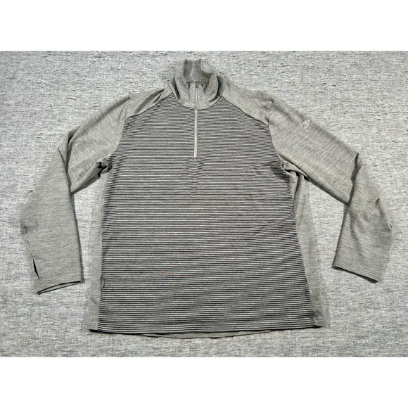Icebreaker Merino Bodyfit 260 Base Layer Mens Extra Large Grey Black Stripes - Picture 1 of 13